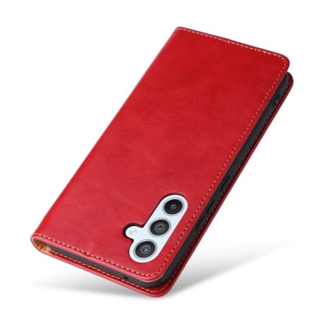 Шкіряний чохол-книжка Fierre Shann Genuine leather для Samsung Galaxy A54 5G - червоний