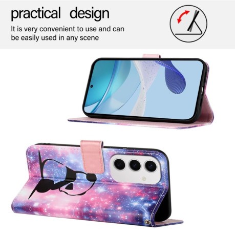 Чехол-книжка Pattern Plain Weave для Samsung Galaxy S24 FE 5G - Panda