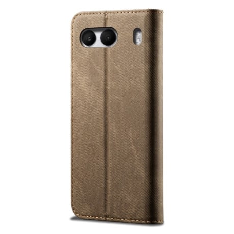 Чехол-книжка с джинсовой тканью casual на OnePlus Nord 4 - хаки