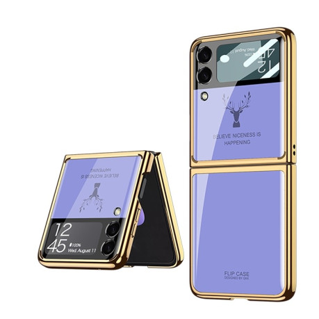 Противоударный чехол GKK Solid Color Plating для Samsung Galaxy Z Flip3 5G - фиолетовый