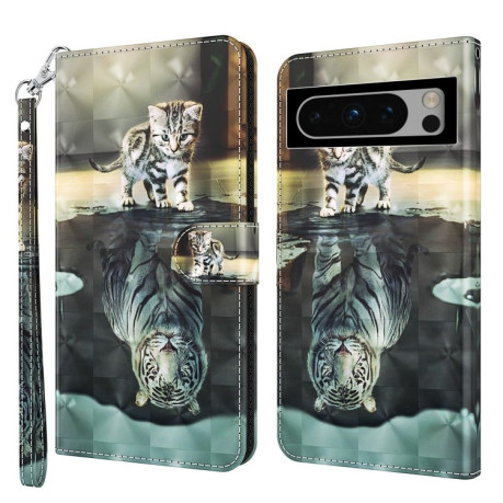 Чехол-книжка 3D Painting для Google Pixel 8 Pro - Tiger