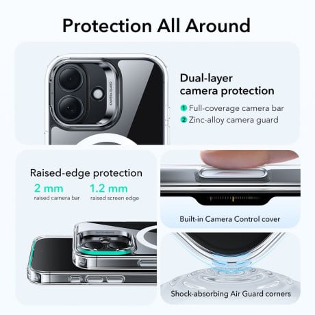 Оригинальный чехол ESR Classic Hybrid с подставкой Kickstand и с MagSafe на iPhone 17 - Clear