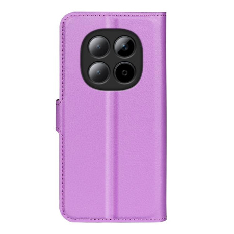 Чехол-книжка с фактурой Litchi и магнитным хлястиком на Xiaomi Redmi Note 15 4G / 5G /Poco M8164mm — фиолетовый