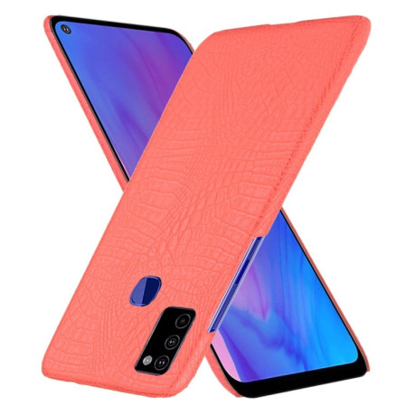 Ударопрочный чехол Crocodile Texture на Samsung Galaxy M51 - красный