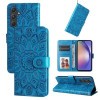 Чехол-книжка Embossed Sunflower для Samsung Galaxy A55 - синий