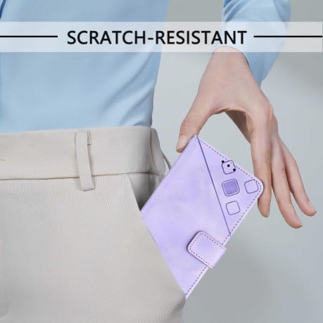 Чохол-книжка Skin-feel Embossed на Samsung Galaxy A07 4G - фіолетовий