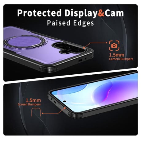 Чехол kalebol с MagSafe и подставкой 360° на Samsung Galaxy A17 5G - фиолетовый