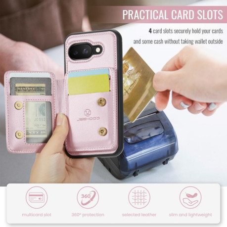 Чохол JEEHOOD J05 Business Magnetic Style RFID Leather для Google Pixel 9a - рожевий