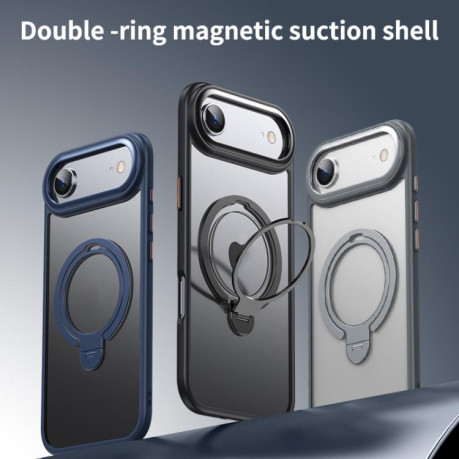 Противоударный чехол Double Ring MagSafe Magnetic Holder для iPhone Air - черный