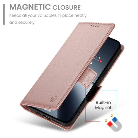 Чохол-книжка Side Buckle Magnetic Frosted Leather для Xiaomi 14T Pro - рожеве золото