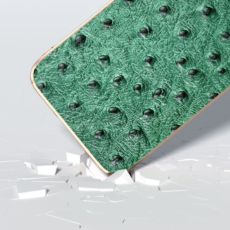 Шкіряний чохол ABEEL Genuine Leather Ostrich Texture для Samsung Galaxy S23 FE 5G - зелений