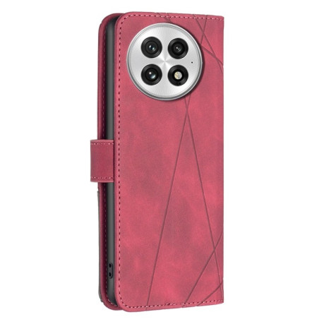 Чохол-книжка Rhombus Texture для OnePlus 13 - червоний