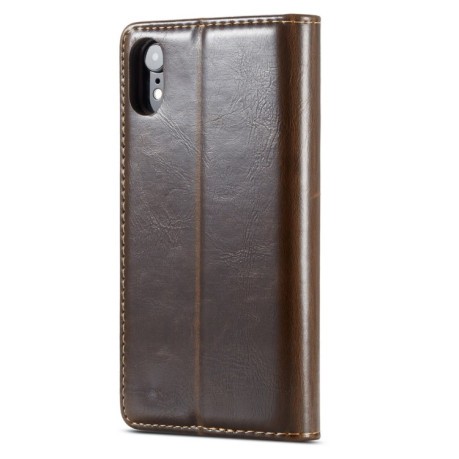 Кожаный чехол-книжка CaseMe 003 Series на iPhone XR - коричневый