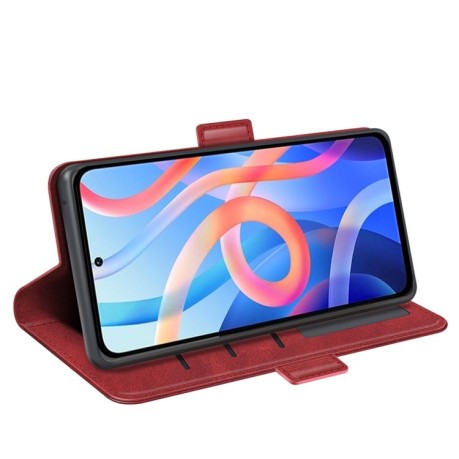 Чохол-книжка Dual-side Magnetic Buckle на Xiaomi Redmi Note 11 / Poco M4 Pro 5G - червоний