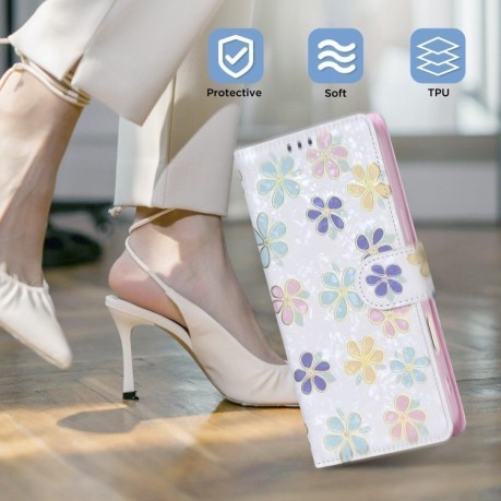 Чехол-книжка Bronzing Painting RFID для iPhone 16 Pro Max - Flower