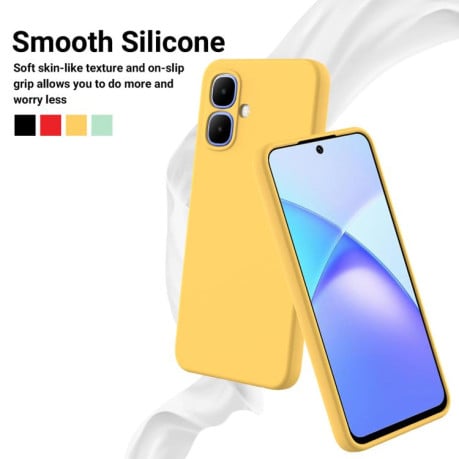 Силіконовий чохол Solid Color Liquid Silicone на Infinix Smart 20 4G — жовтий