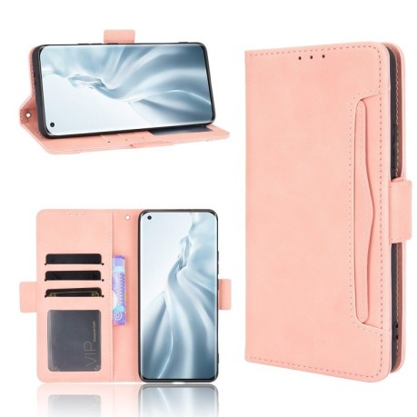 Чехол-книжка Skin Feel Calf на Xiaomi Mi 11 - розовый