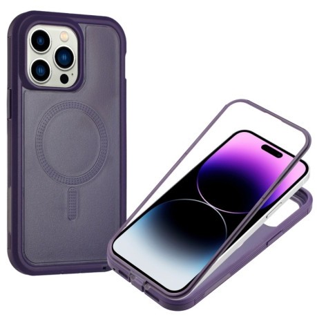 Противоударный чехол Defender Series XT MagSafe Magnetic Shockproof  на iPhone 15 Pro - фиолетовый