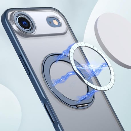 Чехол kalebol с MagSafe и подставкой 360 Metal Ring Holder на iPhone Air - синий