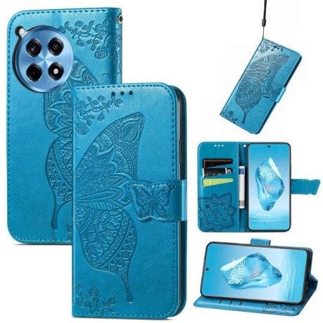 Чохол-книжка Butterfly Love Flower Embossed для OnePlus Ace 3 Pro - синій