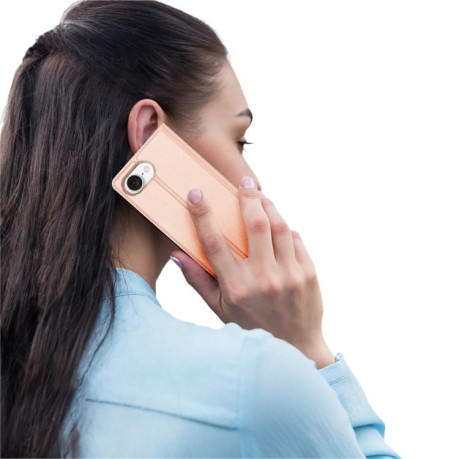 Чохол-книжка DUX DUCIS Skin Pro Series для iPhone 16e - рожеве золото