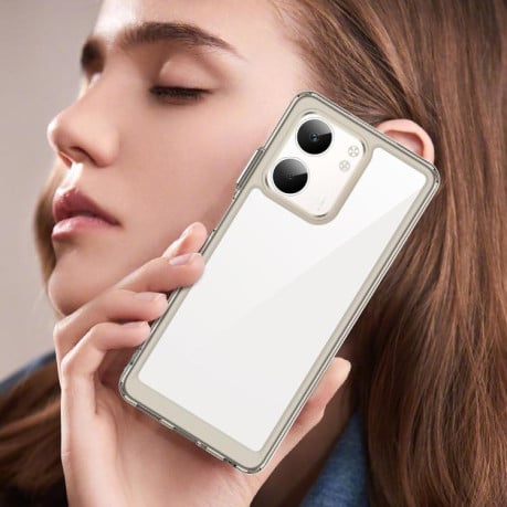 Чохол Colorful Acrylic Series із кольоровим бампером на OPPO A5x 5G - прозоро-сірий