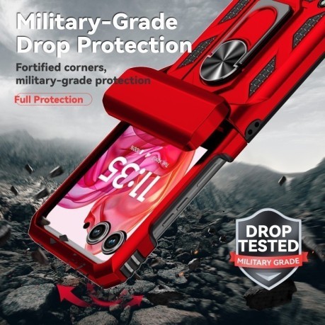 Противоударный чехол Sliding Camshield для Motorola razr 50 - красный