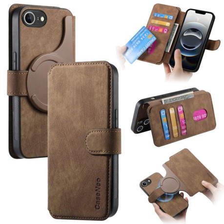 Чехол-книжка CaseNeo MagSafe RFID Anti-theft Retro Leather для iPhone 16e - коричневый