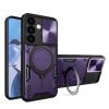 Протиударний чохол CD Texture Sliding Camshield Magnetic Holder на Samsung Galaxy S24+ 5G - фіолетовий