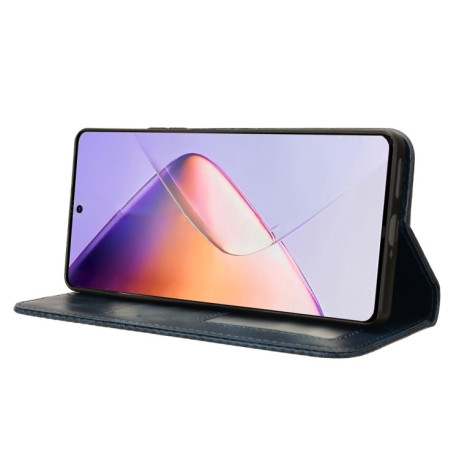 Чехол-книжка Magnetic Buckle Retro Crazy Horse Texture на Infinix Note 40 4G - синий