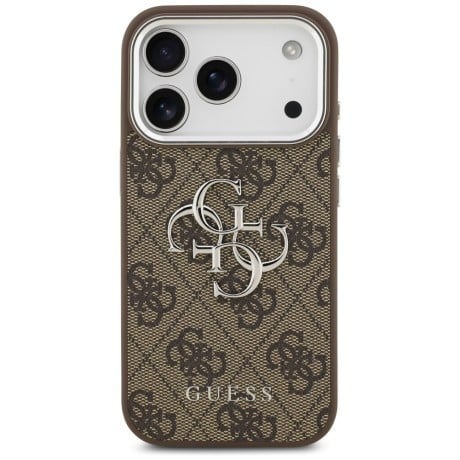 Оригинальный чехол Guess 4G Big Logo на iPhone 17 Pro - brown - silver