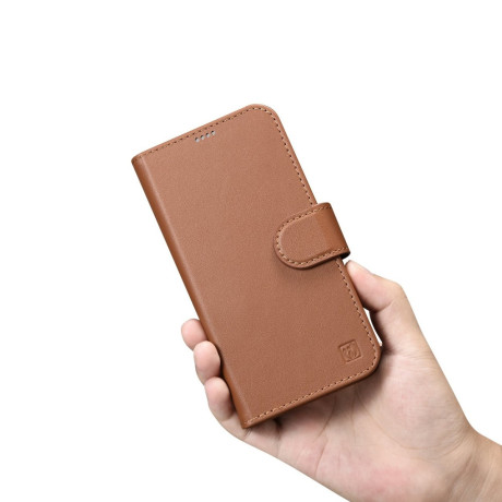 Шкіряний чохол-книжка iCarer Wallet Case 2in1 для iPhone 14\13 - коричневий