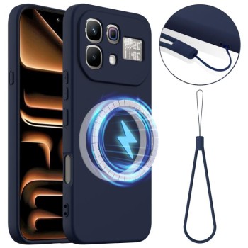 Силіконовий чохол Shockproof Silicone з MagSafe на Infinix Note 60 / 60 Pro 5G — темно-синій