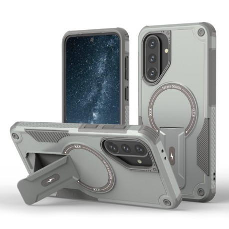 Протиударний чохол MagSafe Holder Armor PC Hybrid для Samsung Galaxy A36/A56 5G - сірий