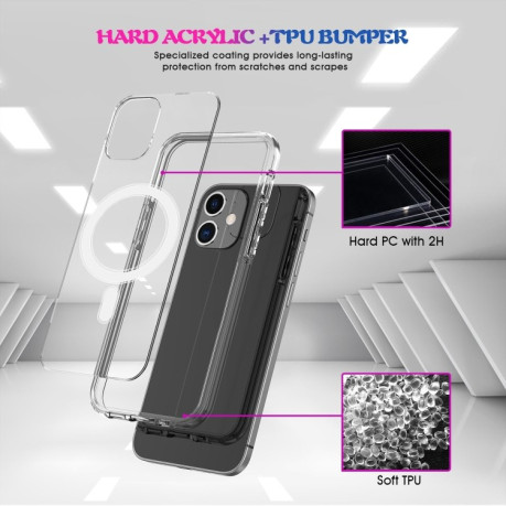 Противоударный чехол Ring Clear Crystal Magsafe для iPhone 11 - прозрачный