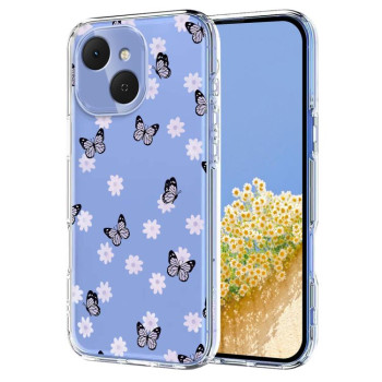 Силіконовий чохол Escase з квітковим малюнком на Tecno Spark 40C — з з маленькими метеликами