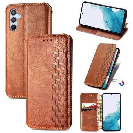 Чохол-книжка Cubic Grid  для Samsung Galaxy A36 5G - коричневий