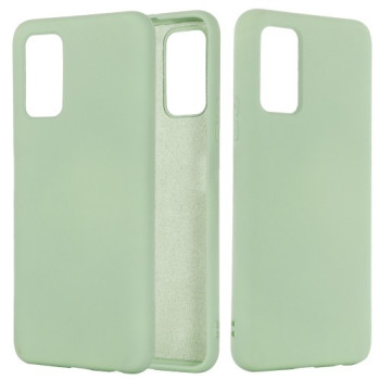 Силиконовый чехол Solid Color Liquid на Samsung Galaxy Note 20 - зеленый