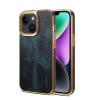 Чехол Denior Oil Wax Cowhide Plating для iPhone 15 - синий
