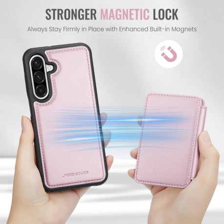 Чехол JEEHOOD J05 Business Magnetic Style RFID Leather для Samsung Galaxy A36 - розовый