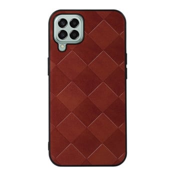 Противоударный чехол Weave Plaid на Samsung Galaxy M33 5G - коричневый