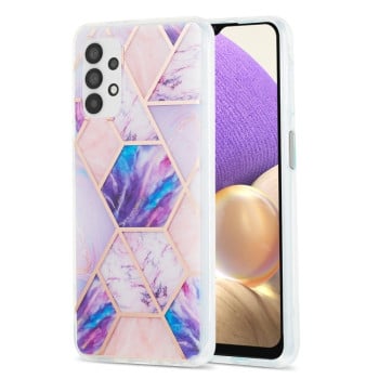 Противоударный чехол 3D Electroplating Marble для Samsung Galaxy A23 4G / 5G - светло-фиолетовый