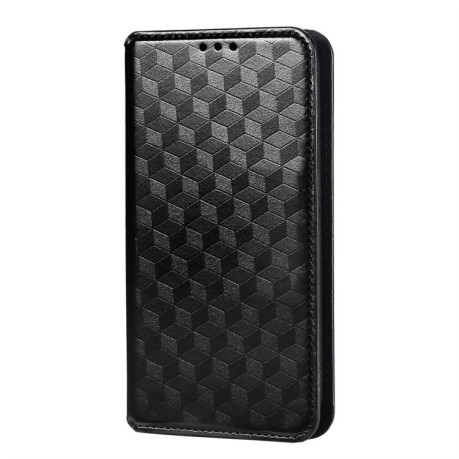 Чехол-книжка Cubic Grid Texture Flip Leather для Xiaomi Redmi Note 14 4G 164.84mm - черный