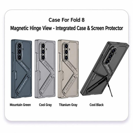 Чехол GKK Integrated Magnetic Folding Hinge Vision на Samsung Galaxy Fold8 Ultra 5G — серый