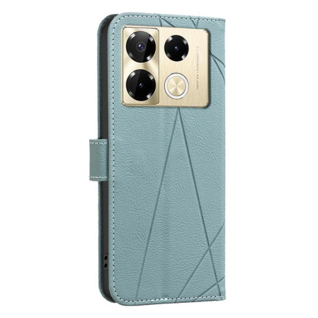 Чехол-книжка Geometric Pattern RFID Leather для Infinix Note 40 Pro 4G / 40 Pro+ 5G - зеленый