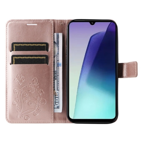 Чохол-книжка Embossed Butterfly для Xiaomi Redmi 14C 4G/Poco C75/Redmi A4 5G - рожеве золото
