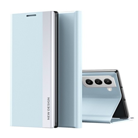 Чохол-книжка Electroplated Ultra-Thin для Samsung Galaxy S22 Plus 5G - блакитний