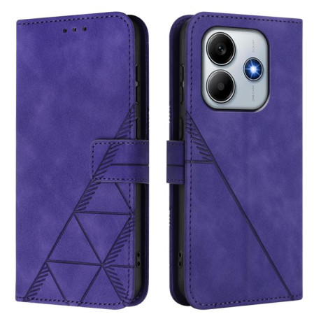 Чехол-книжка Crossbody 3D Embossed Flip Leather на Xiaomi Poco M7 Pro 5G - фиолетовый