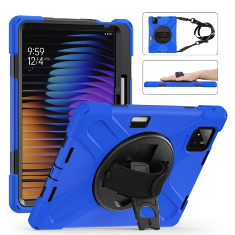 Чехол Rotatable Holder Silicone Hybrid PC для Xiaomi Pad 7 / 7 Pro - синий