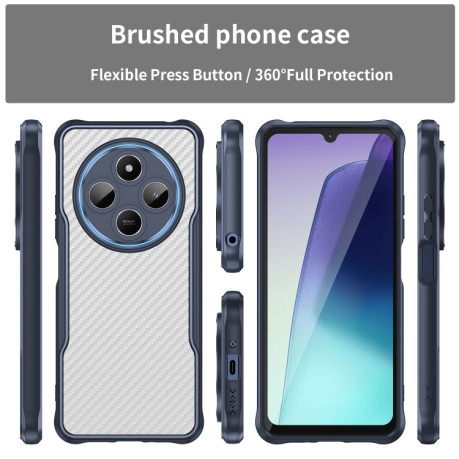 Ударозащитный чехол Carbon Fiber Textureф Translucent на Xiaomi Redmi 14C 4G/Poco C75/Redmi A4 5G - синий